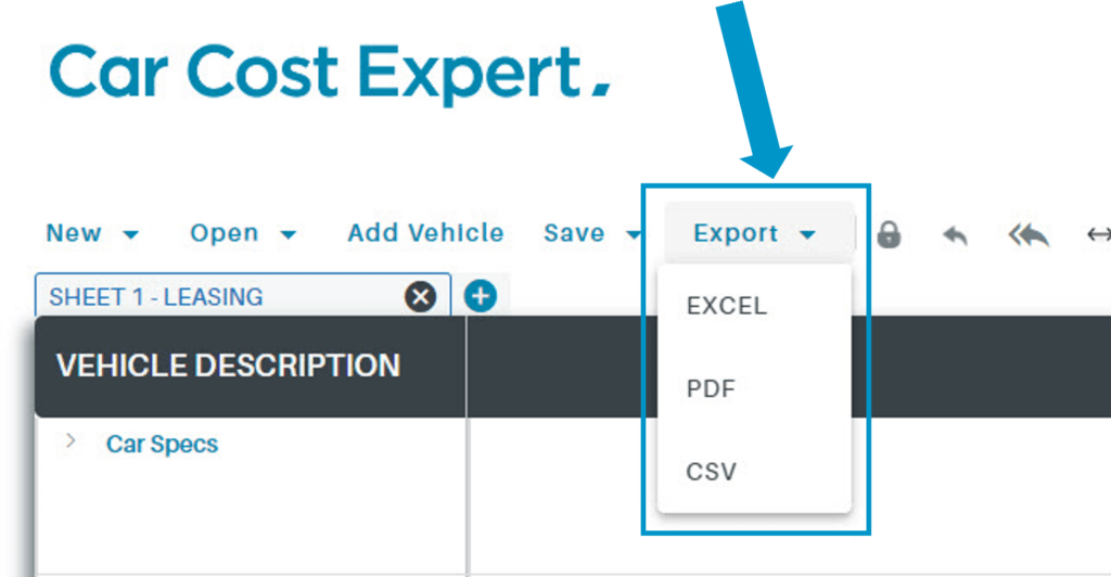 Car Cost Expert CSV Export feature