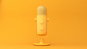 microphone with a yellow background