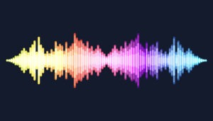 Waves of the equalizer. Audio wave talking. Voice speaking music sound line levels