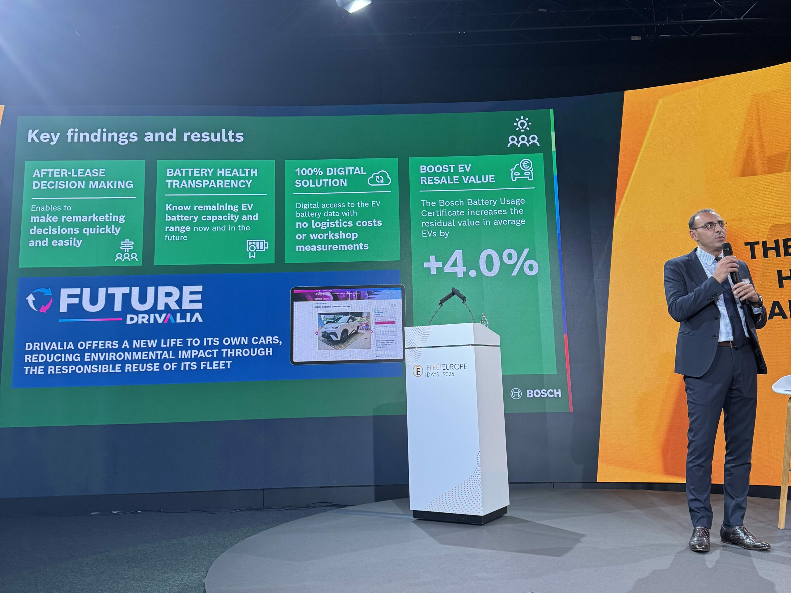 Roberto Sportiello presenting at the Fleet Europe Days 2025.