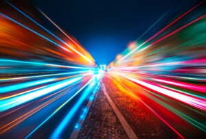 Beautiful light-tail on Paris city street