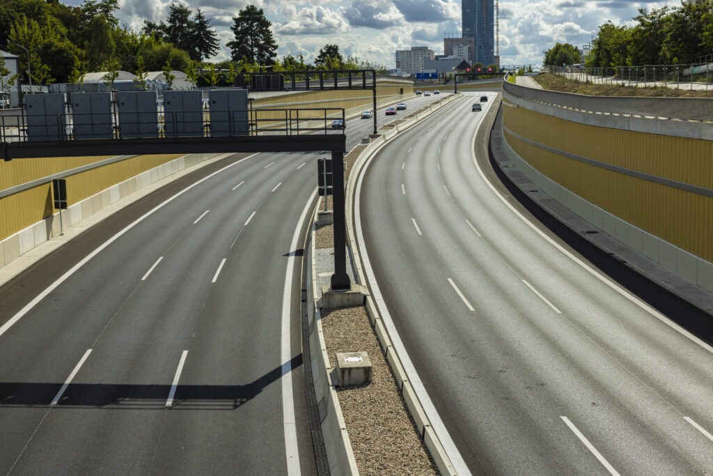 Traffic on German Autobahn A100 in Berlin