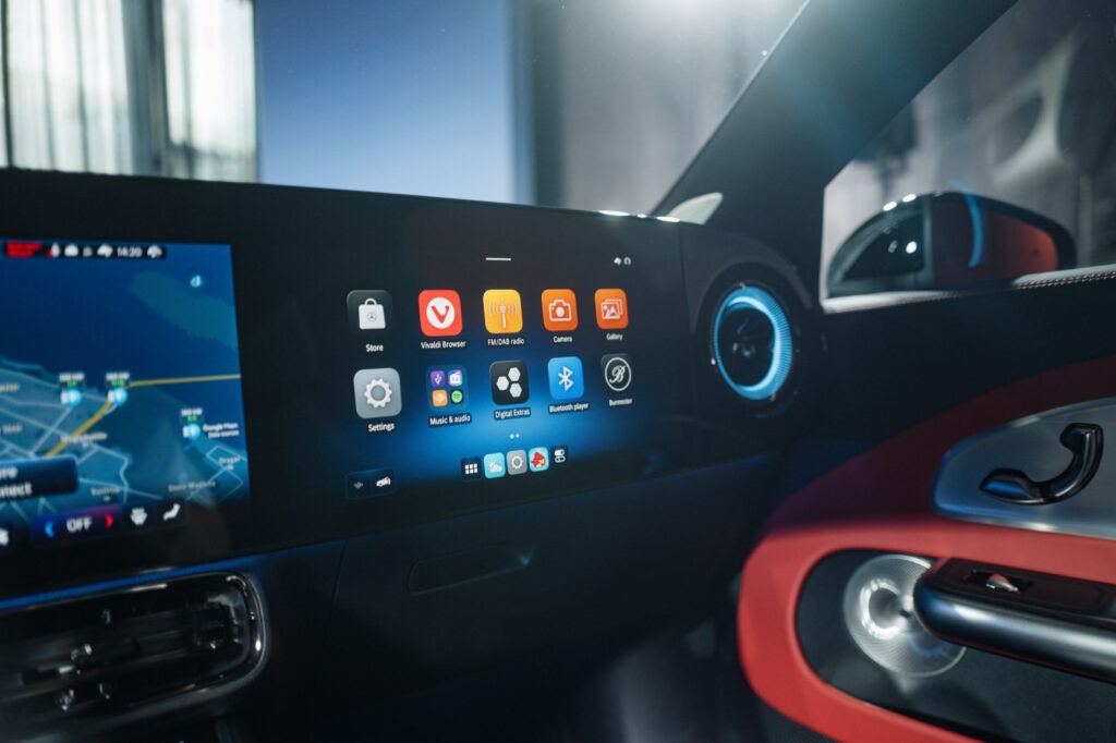 Bild des Infotainment-Bildschirms des Mercedes-Benz CLA