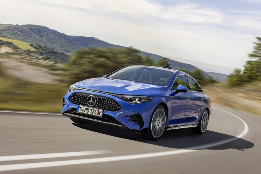 The all-new Mercedes-Benz CLA: exterior: AMG Line, clear blue metallic