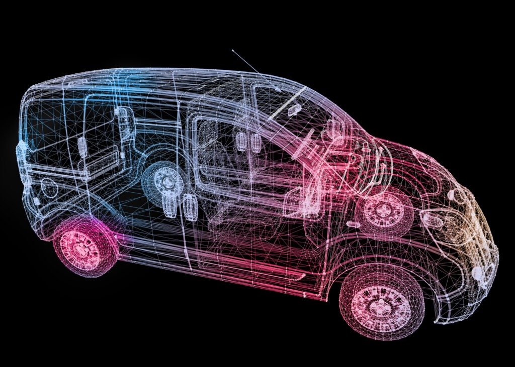 3D Thermal Image of Minivan Car Model