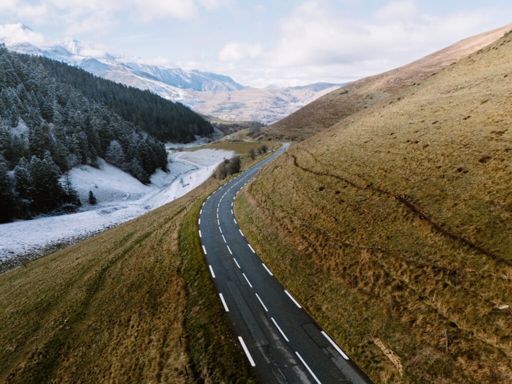 Mountain road from above
