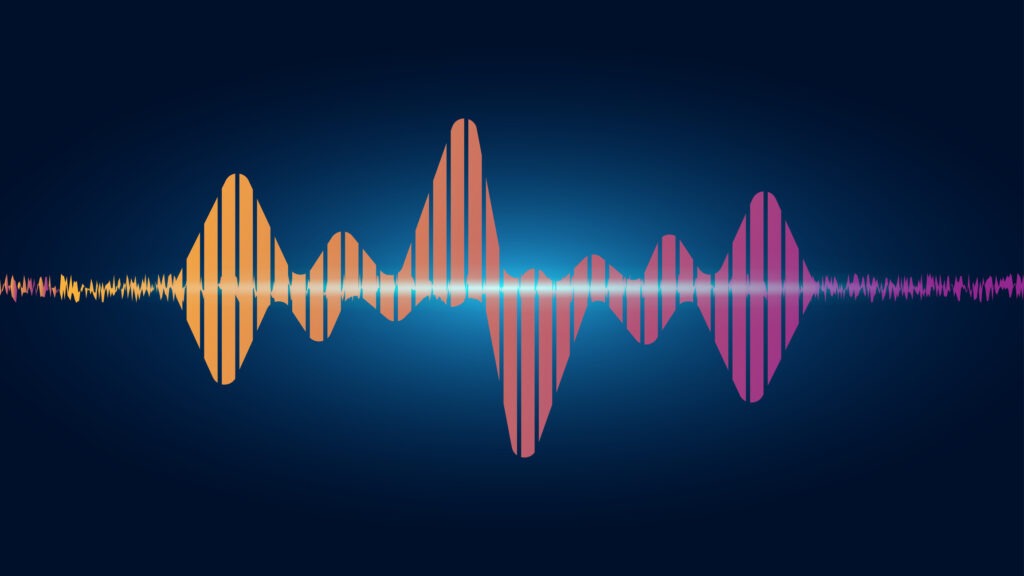 line soundwave abstract background with voice music technology