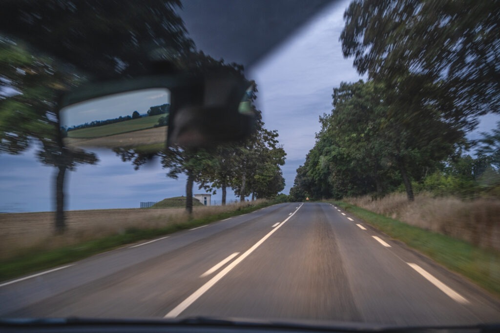 Night drive on a highway near Nancy, France